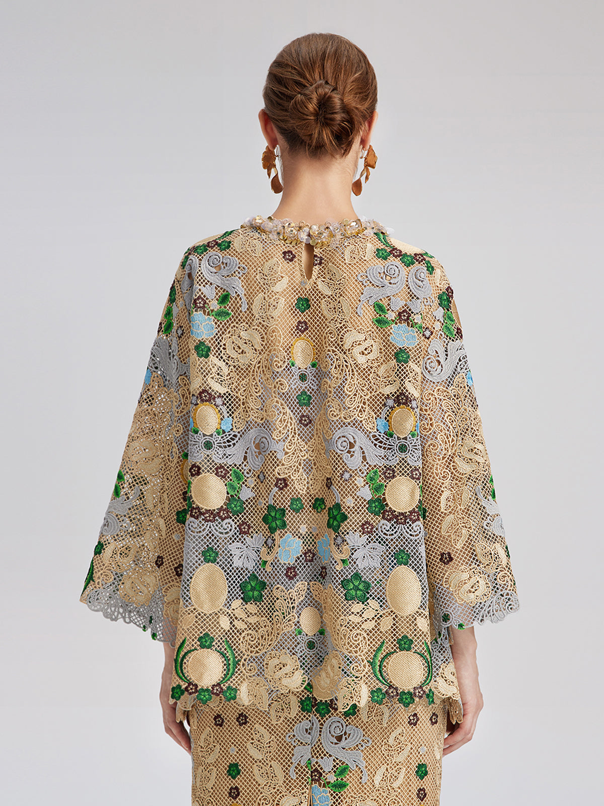 Bohemian Embroidered Floral Hand-Beaded Top