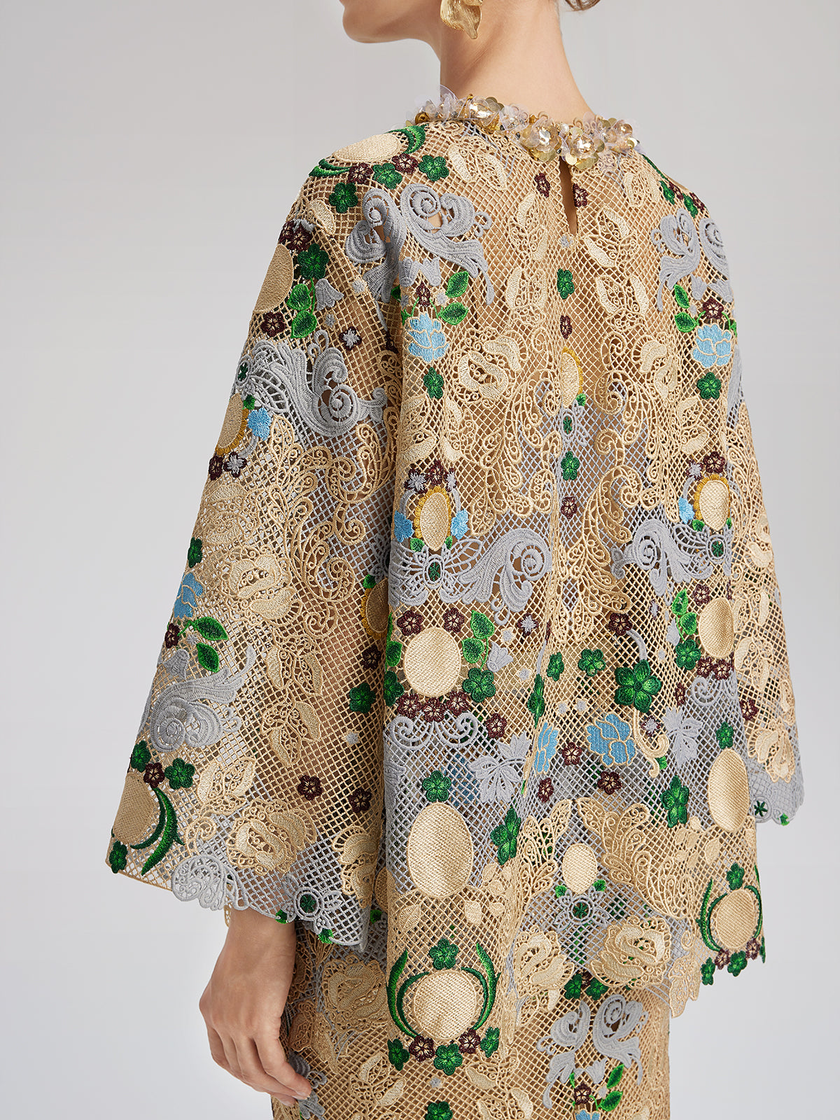 Bohemian Embroidered Floral Hand-Beaded Top