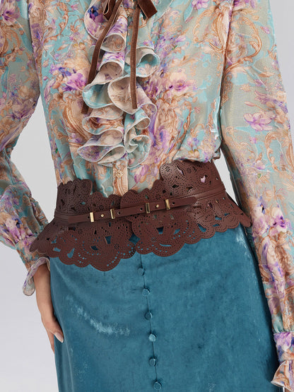 Bohemian Hollow Carved Leather Belt