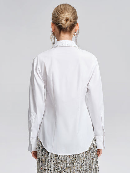 Hand Beaded Embellished White Shirt