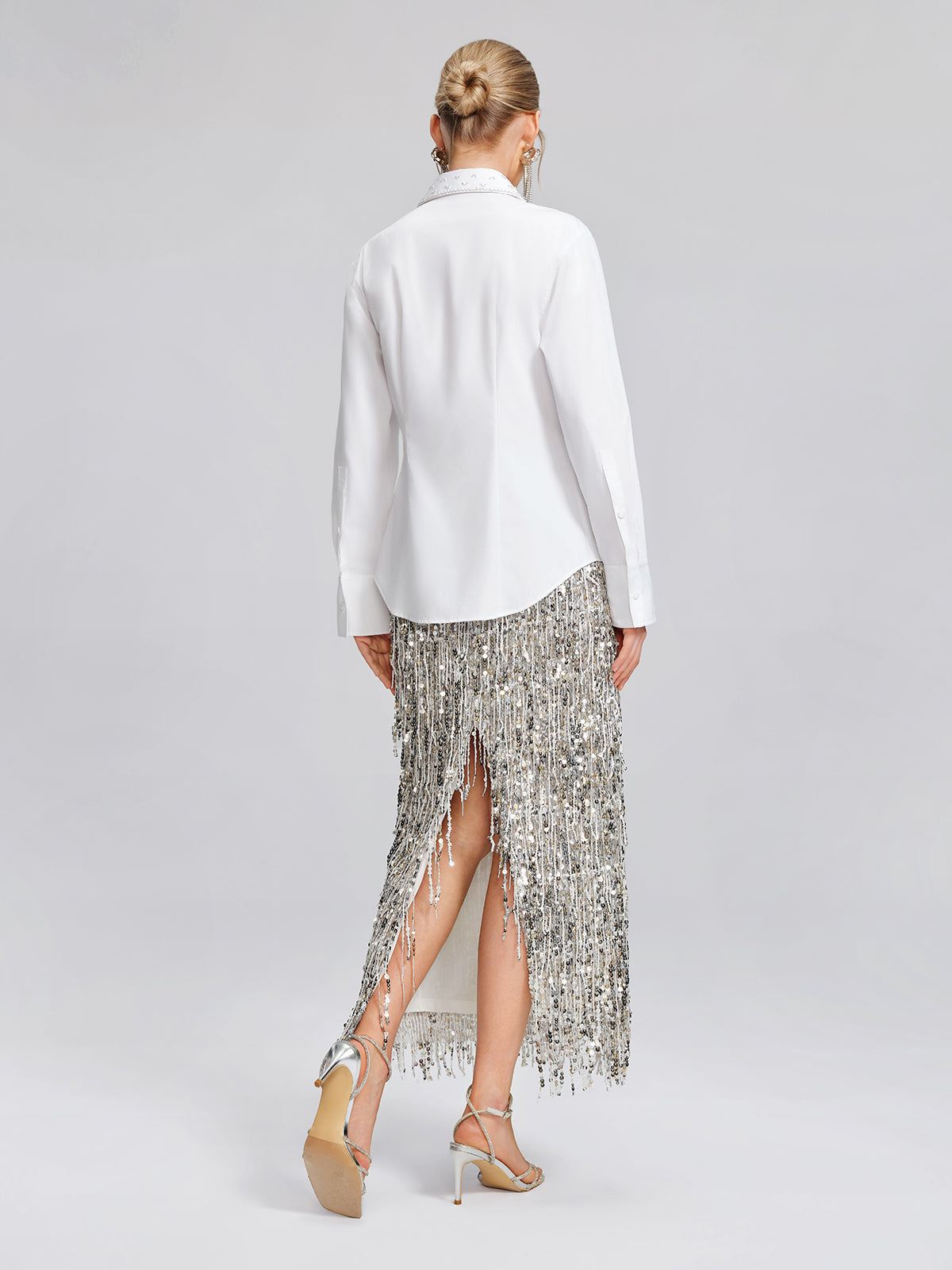 Hand Beaded Embellished White Shirt