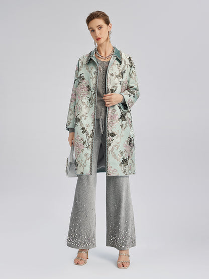 Wool Knit Beaded Cardigan (100% Wool)