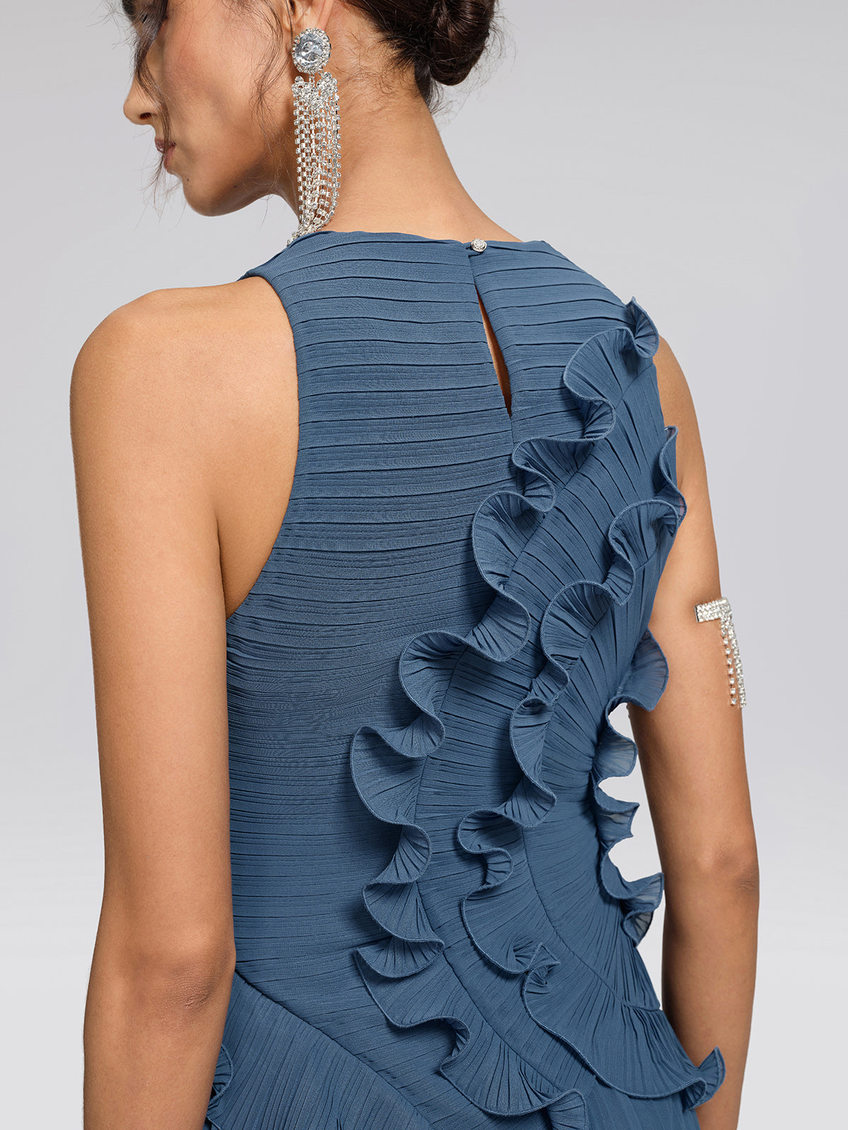Ruffled Pleated Maxi Dress