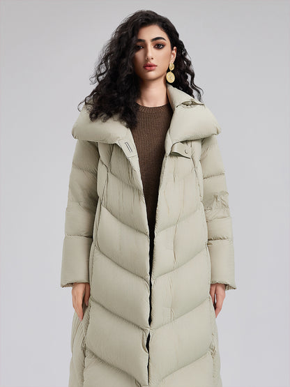 Quilted Design Goose Down Coat