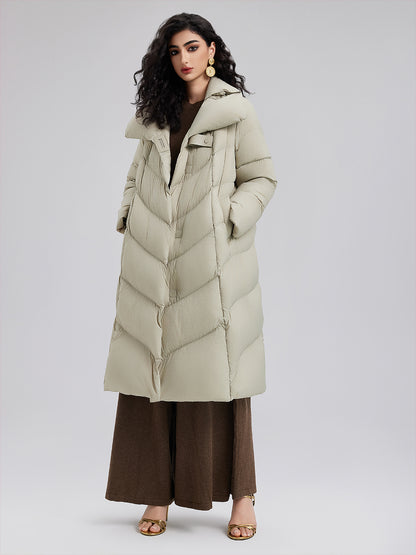 Quilted Design Goose Down Coat