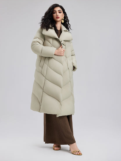 Quilted Design Goose Down Coat