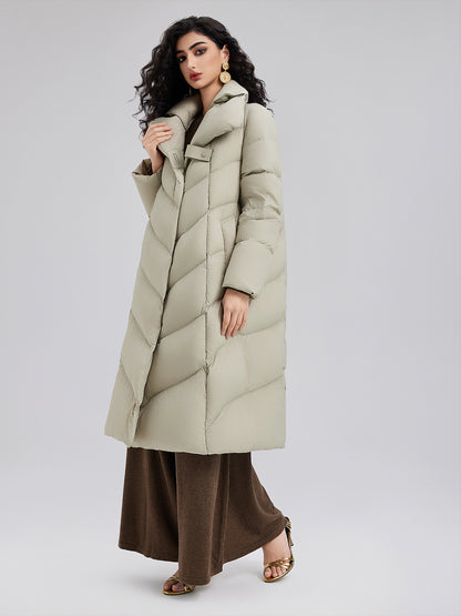 Quilted Design Goose Down Coat