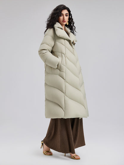 Quilted Design Goose Down Coat