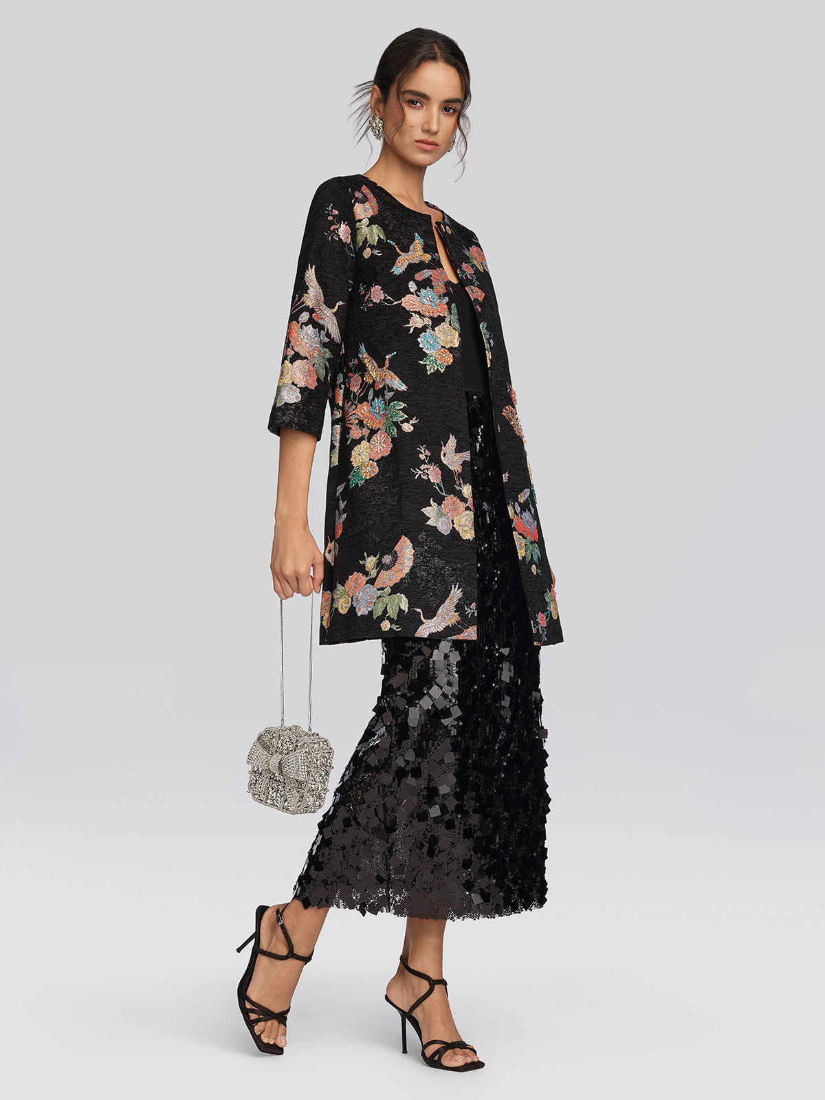 Jacquard Animal Print Beaded Jacket