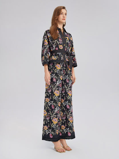 Sequin-Embroidered Floral Denim Jacket