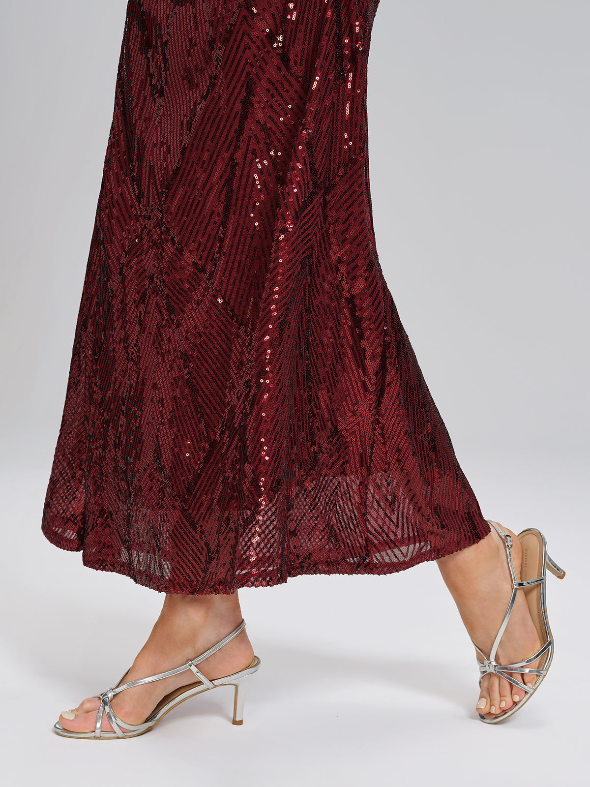 All-Over Sequin Fitted Maxi Gown