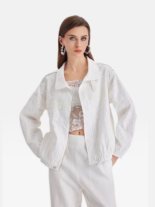 Cotton Embroidered Short Jacket