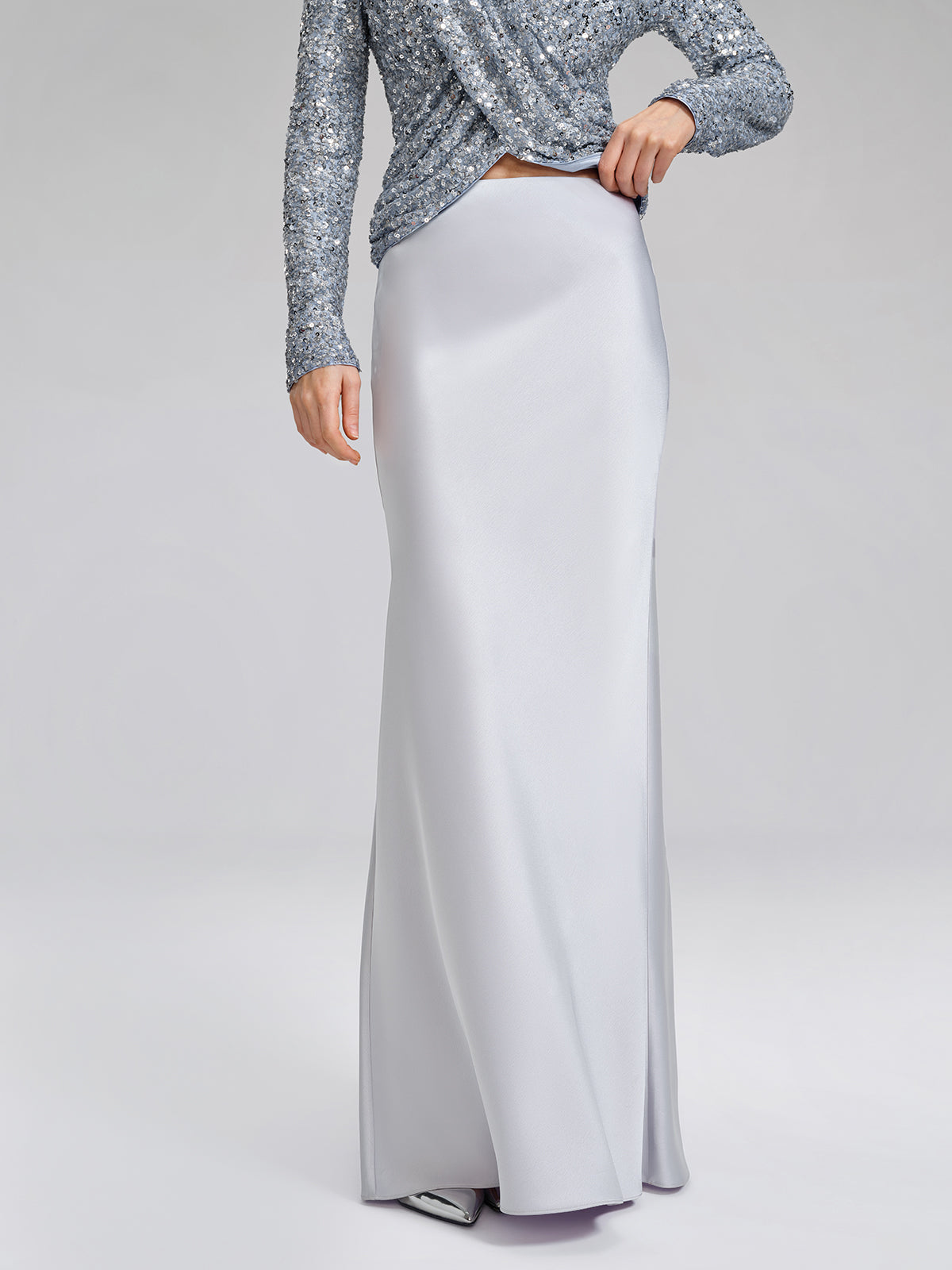 Acetate Satin Mermaid Maxi Skirt