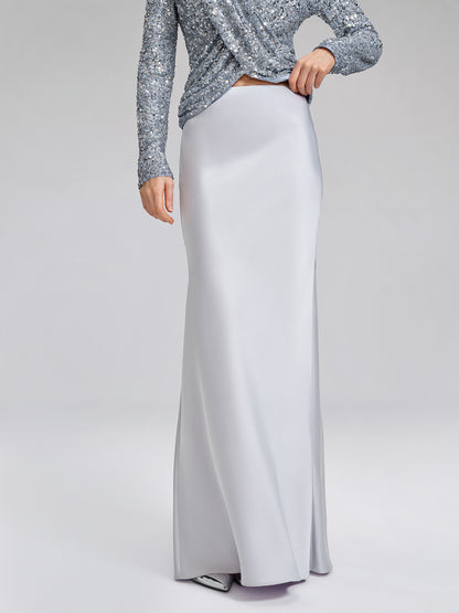 Acetate Satin Mermaid Maxi Skirt