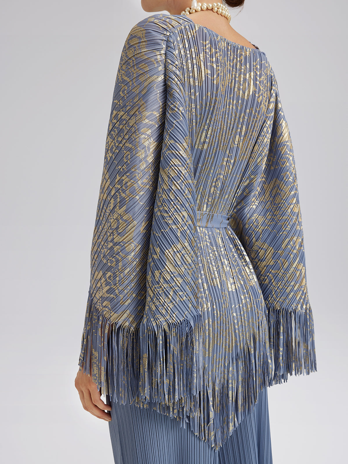 Pleated Fringe & Cutout Two-Piece Set