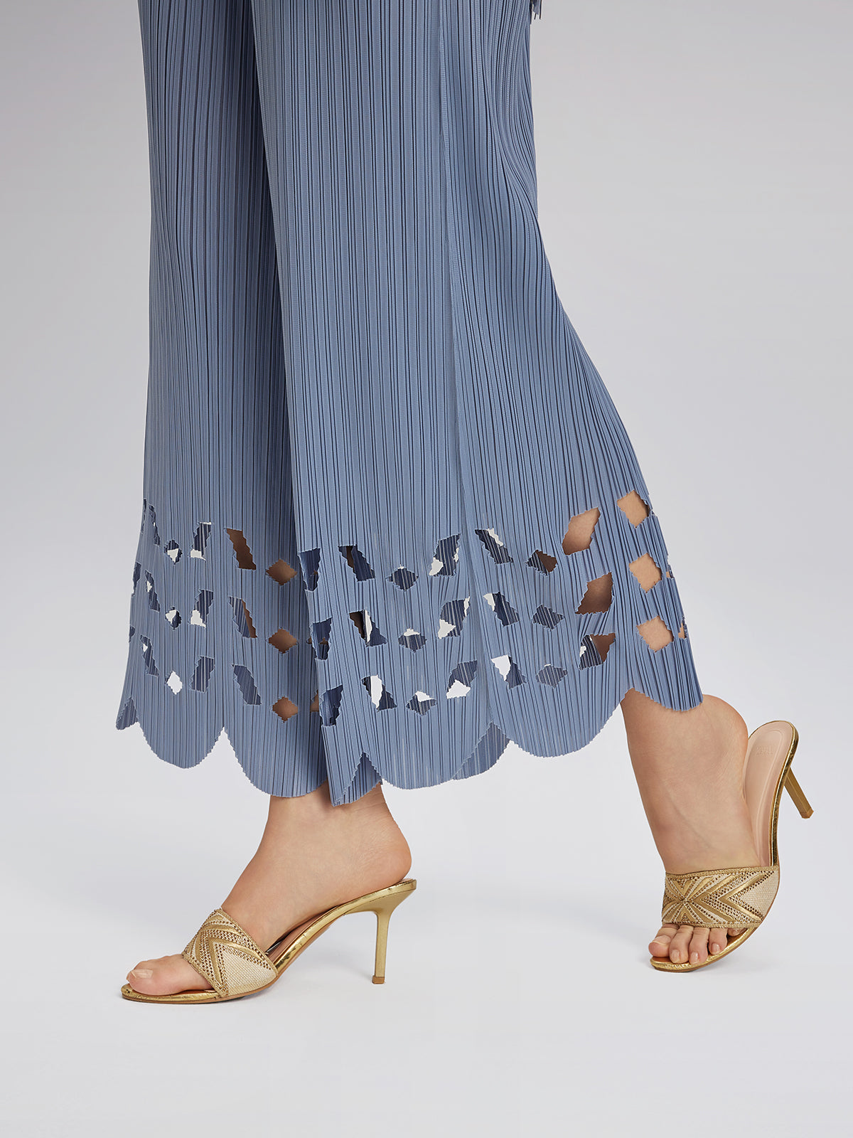 Pleated Fringe & Cutout Two-Piece Set