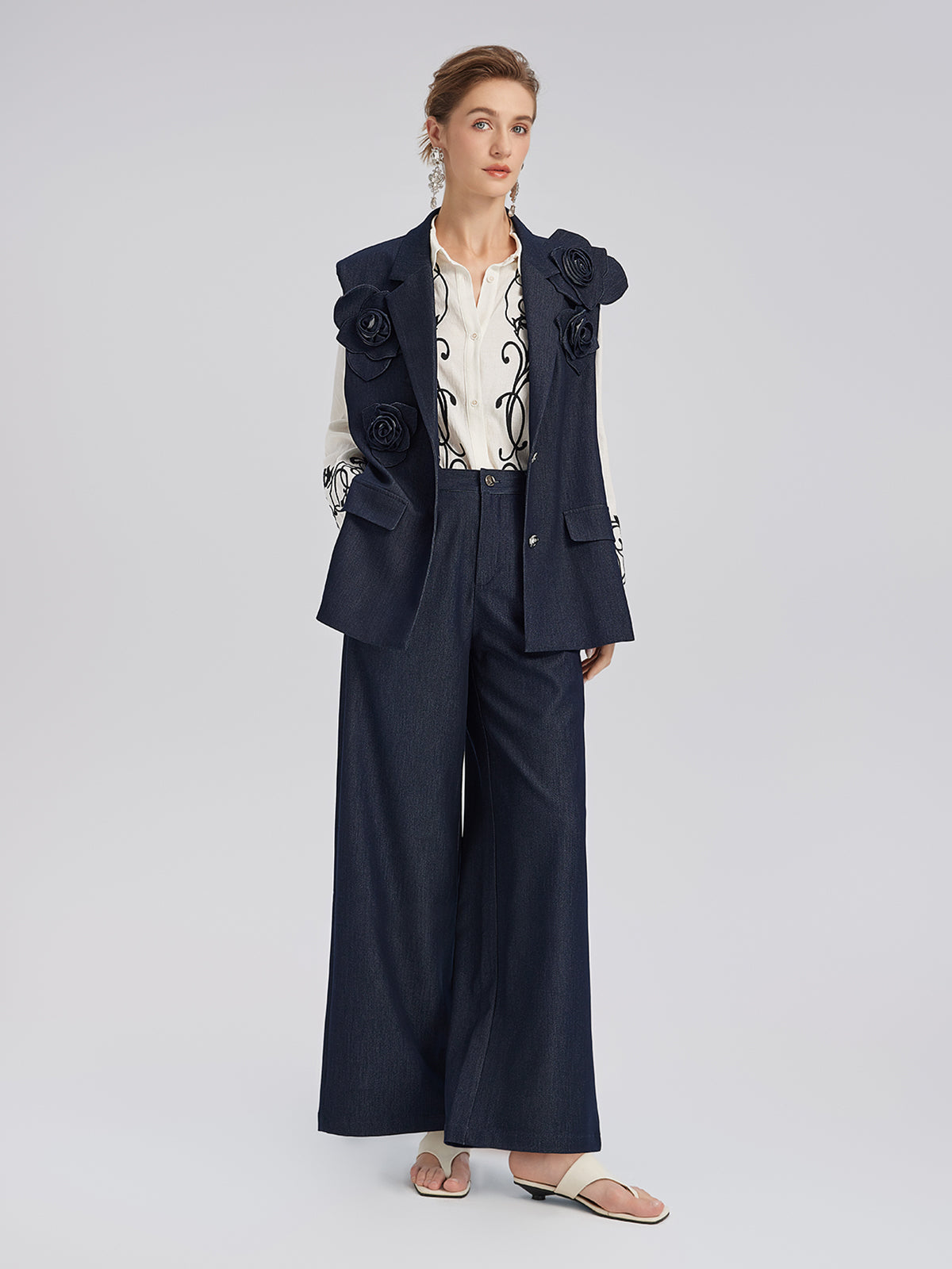 Handcrafted 3D Floral Versatile Vest