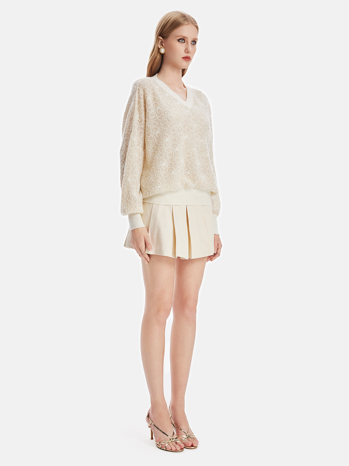 Italian 100% Cashmere Lace Knit