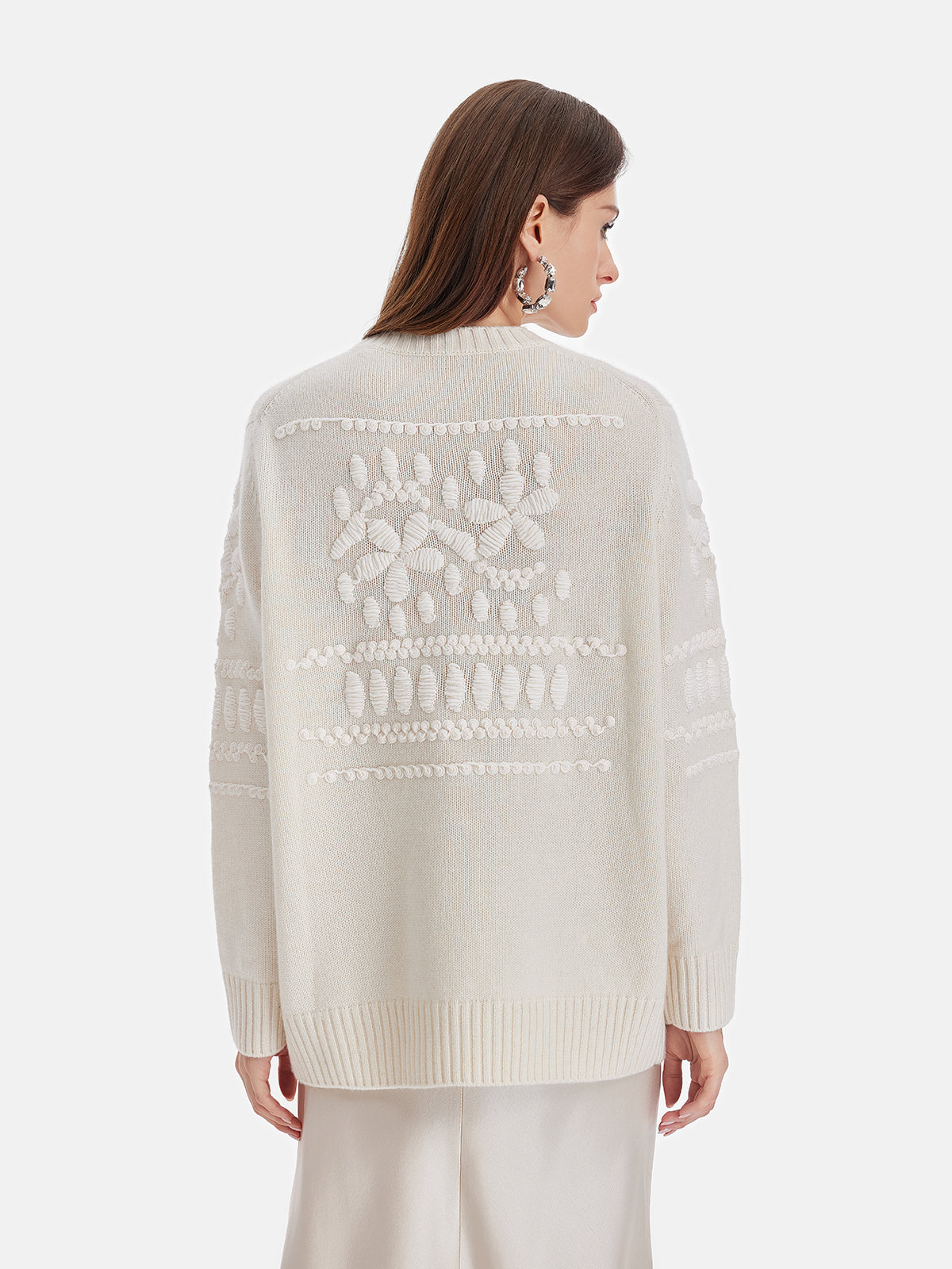 Cashmere Jacquard Pullover Sweater