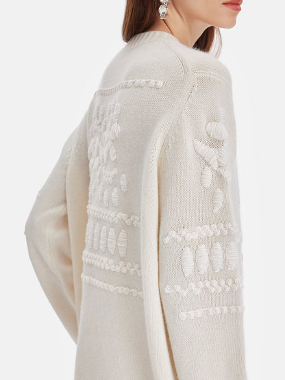 Cashmere Jacquard Pullover Sweater