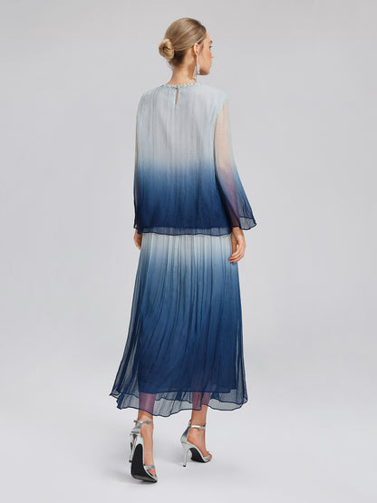 Eco Gradient-Dyed Floral-Embellished Blouse