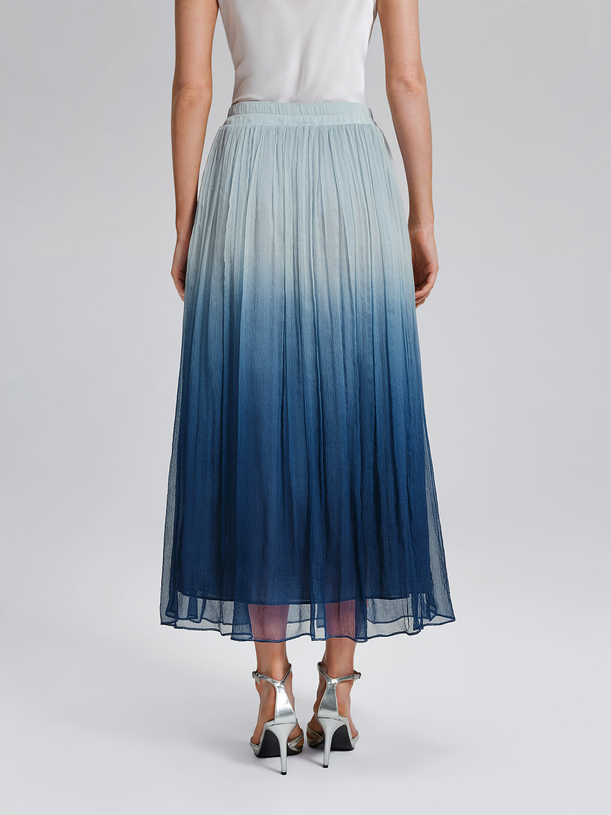 Eco Gradient-Dyed Floral-Embellished Skirt