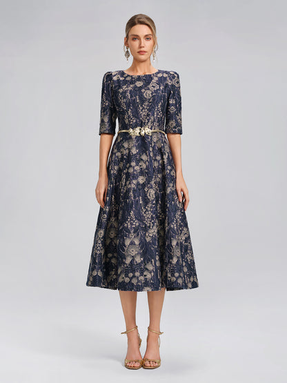 Burnout Cutwork Floral Artistic Dress