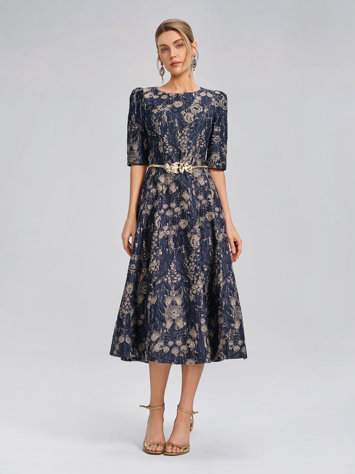 Burnout Cutwork Floral Artistic Dress