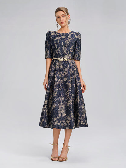 Burnout Cutwork Floral Artistic Dress