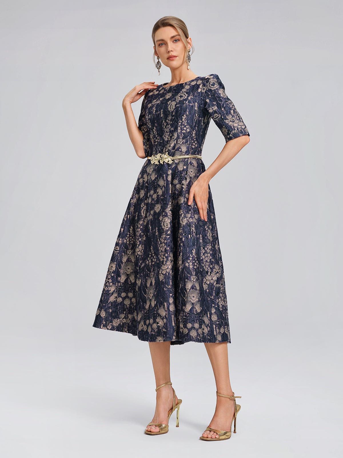 Burnout Cutwork Floral Artistic Dress