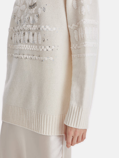 Cashmere Jacquard Pullover Sweater