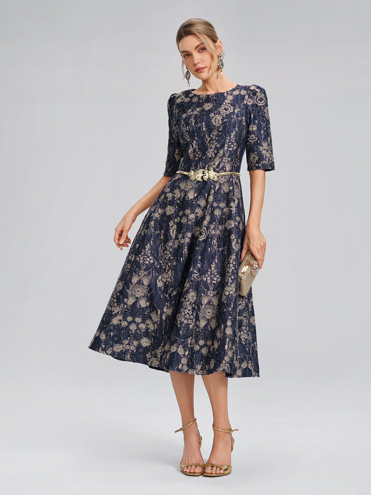 Burnout Cutwork Floral Artistic Dress