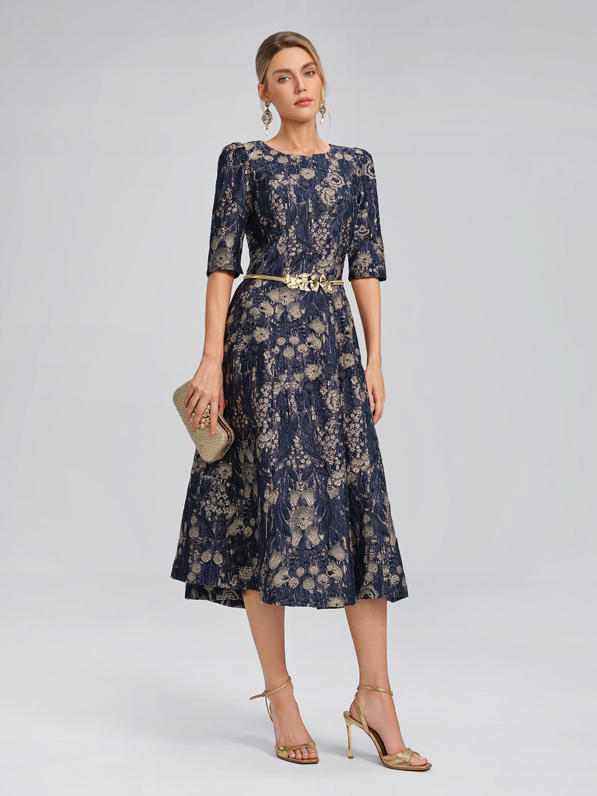 Burnout Cutwork Floral Artistic Dress