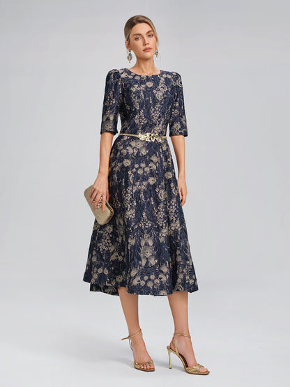 Burnout Cutwork Floral Artistic Dress