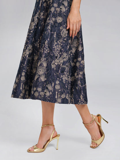 Burnout Cutwork Floral Artistic Dress