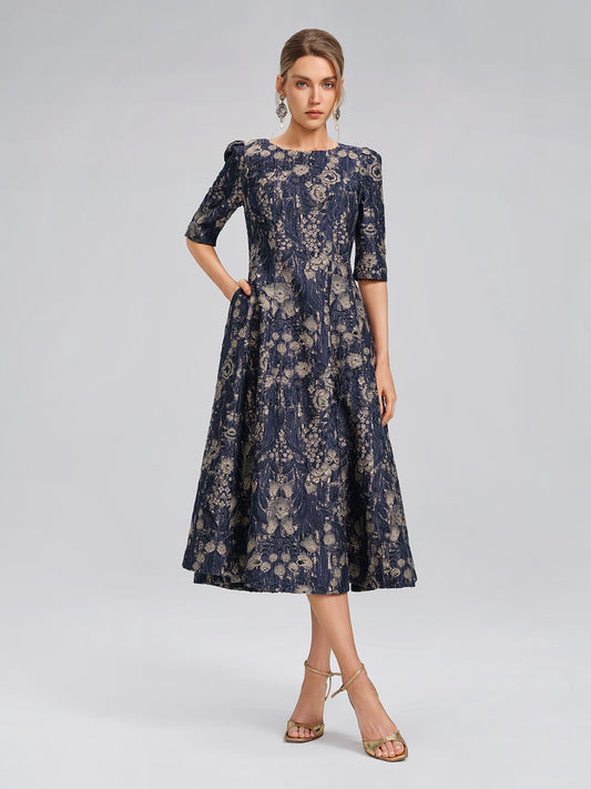 Burnout Cutwork Floral Artistic Dress