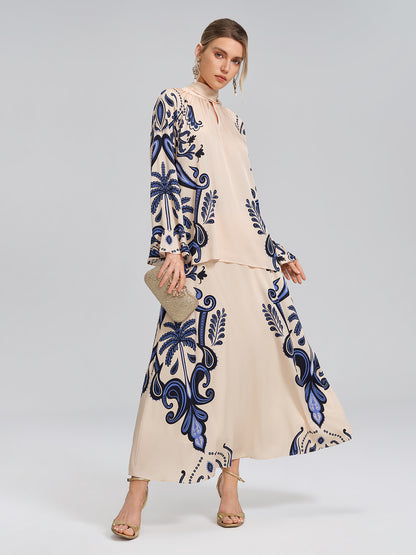 Stretch Silk Printed Substantial Blouse