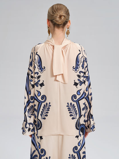 Stretch Silk Printed Substantial Blouse