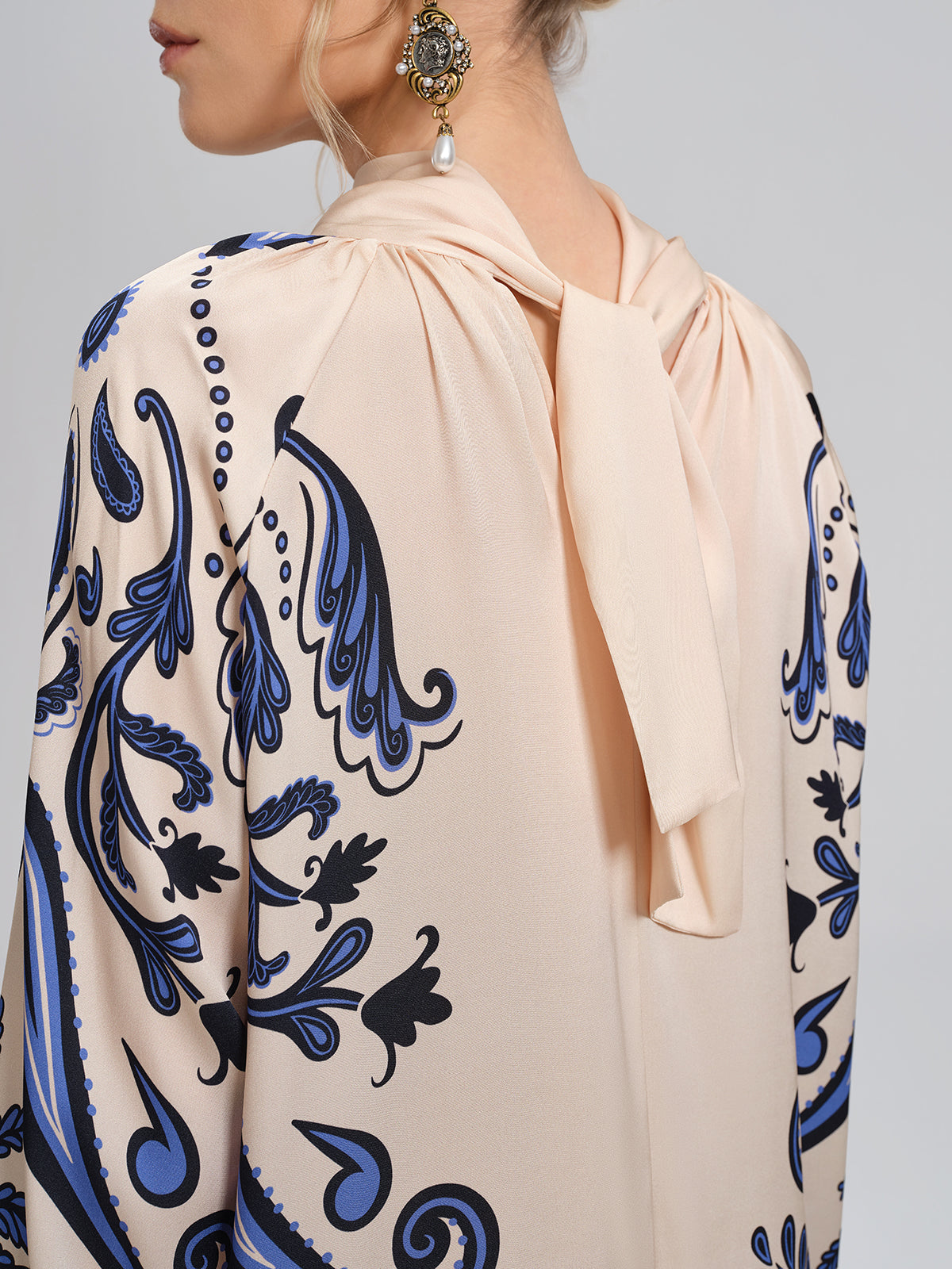 Stretch Silk Printed Substantial Blouse