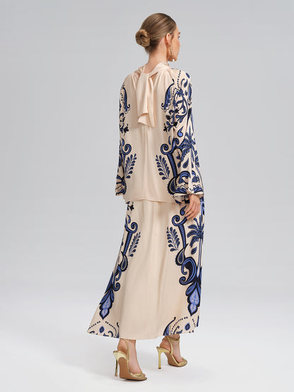 Stretch Silk Printed Substantial Blouse