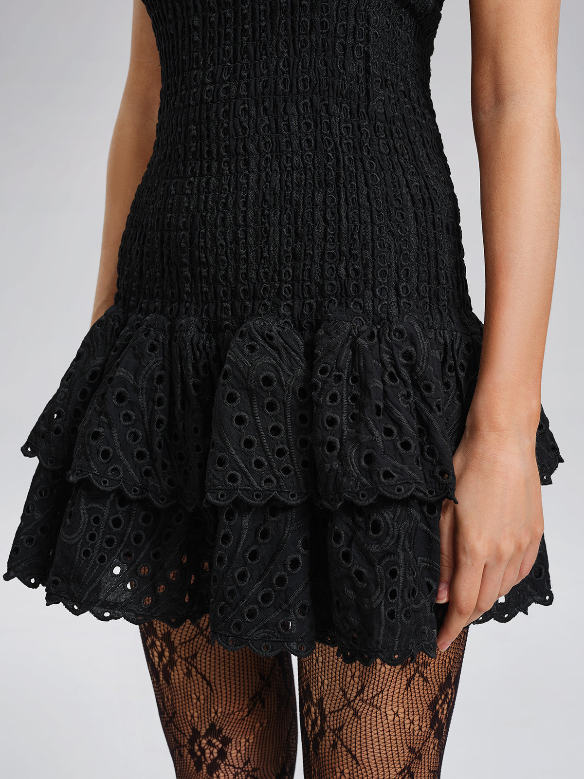 Cutout Strapless High-Stretch Cotton Dress