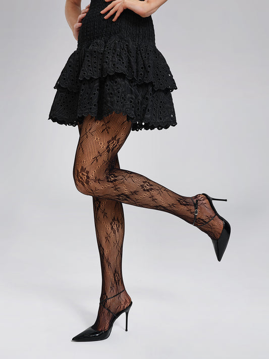 Openwork Tulle High-Stretch Vintage Tights