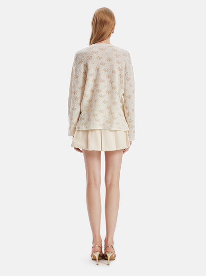 Merino Wool Jacquard Loose Sweater