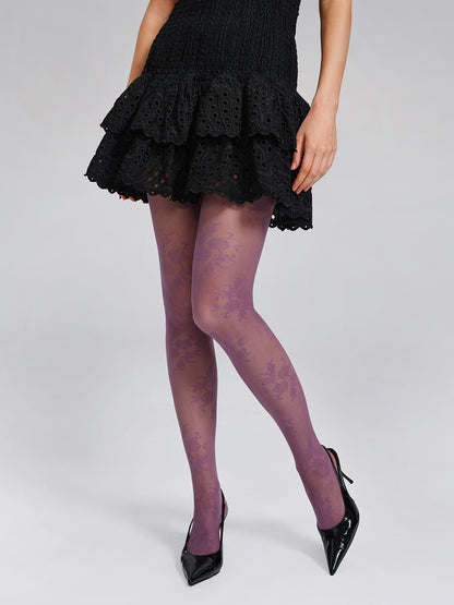 Floral Jacquard Stretch Tights