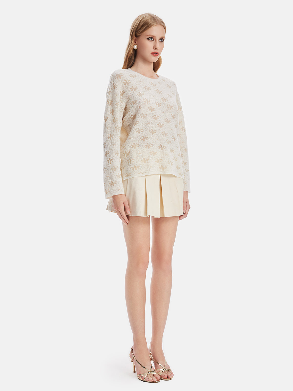 Merino Wool Jacquard Loose Sweater