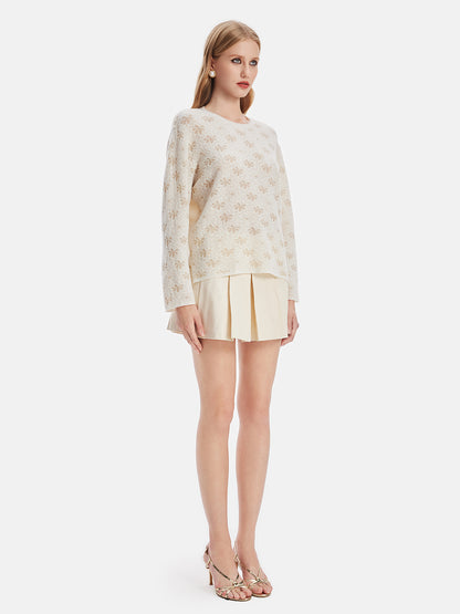 Merino Wool Jacquard Loose Sweater