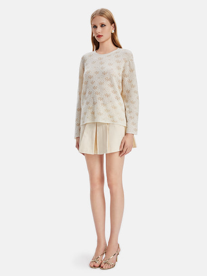 Merino Wool Jacquard Loose Sweater