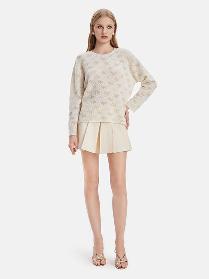 Merino Wool Jacquard Loose Sweater