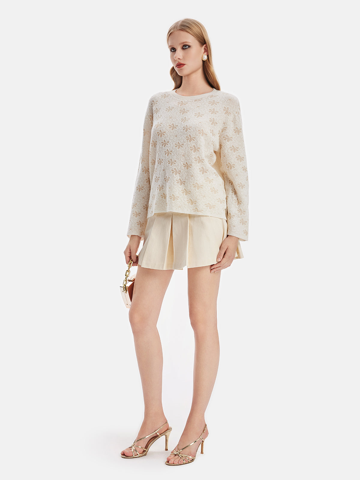 Merino Wool Jacquard Loose Sweater