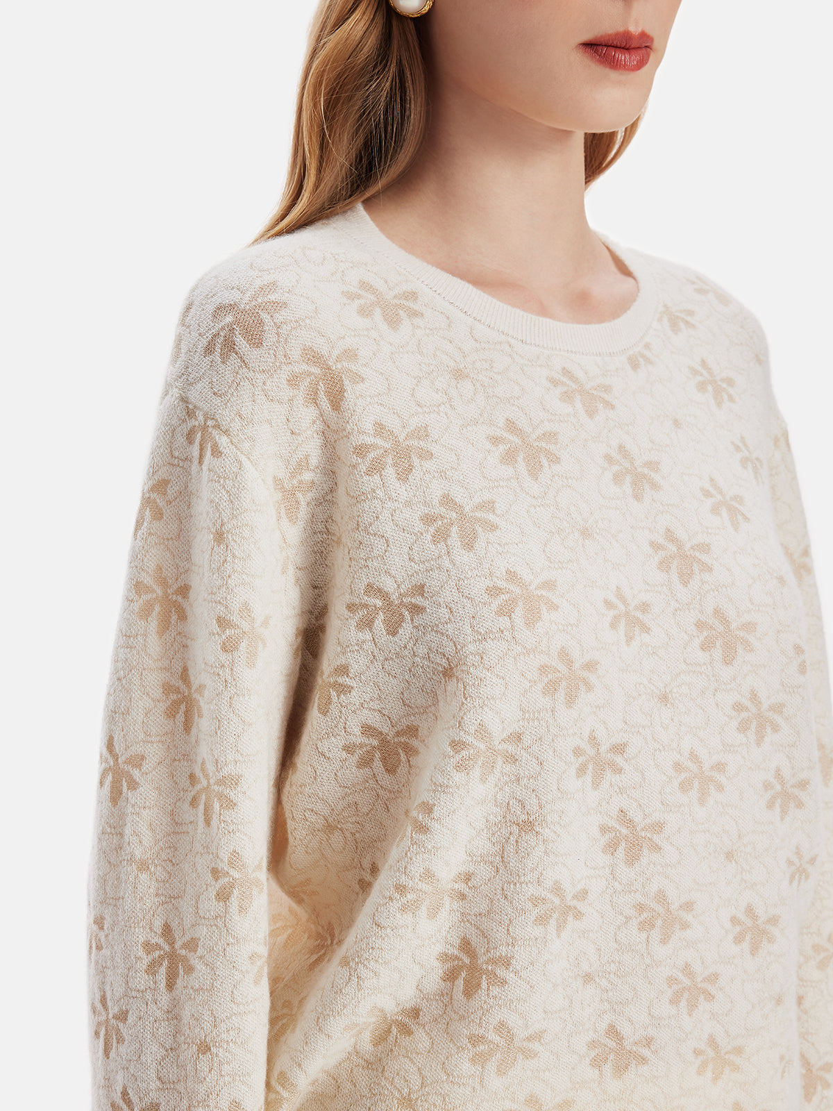 Merino Wool Jacquard Loose Sweater